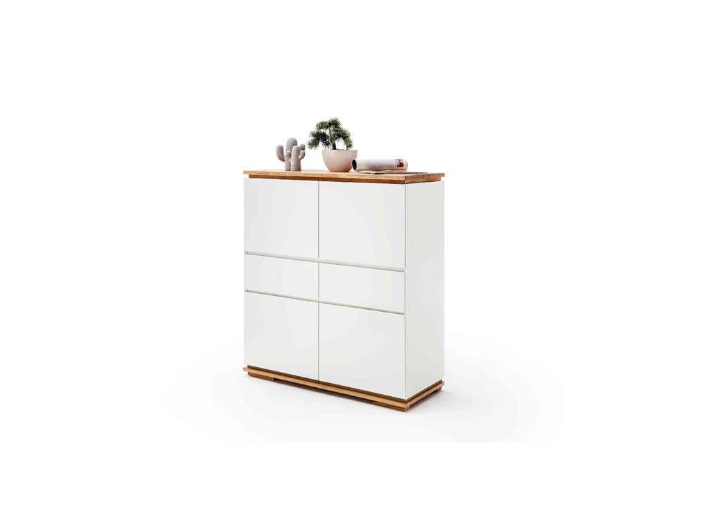 Chest of drawers with 4 doors and 2 drawers in white lacquered wood - CO16013