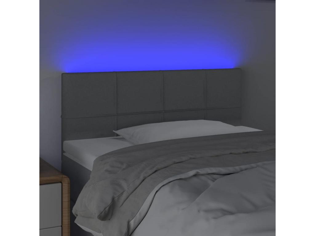 Light Grey LED Headboard 100x5x78/88 cm Fabric