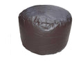 Round pouf in imitation leather