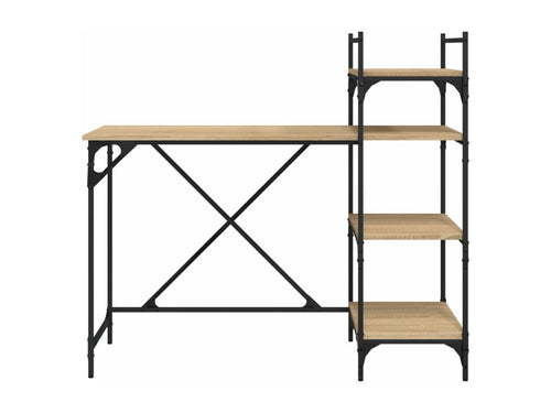 Meubiana oak computer desk with shelves, 120x47x109 cm