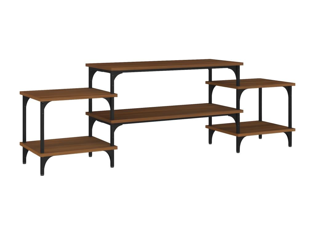 Brown oak TV stand, 157x35x52 cm, engineered wood