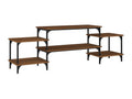 Brown oak TV stand, 157x35x52 cm, engineered wood