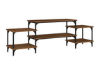 Brown oak TV stand, 157x35x52 cm, engineered wood