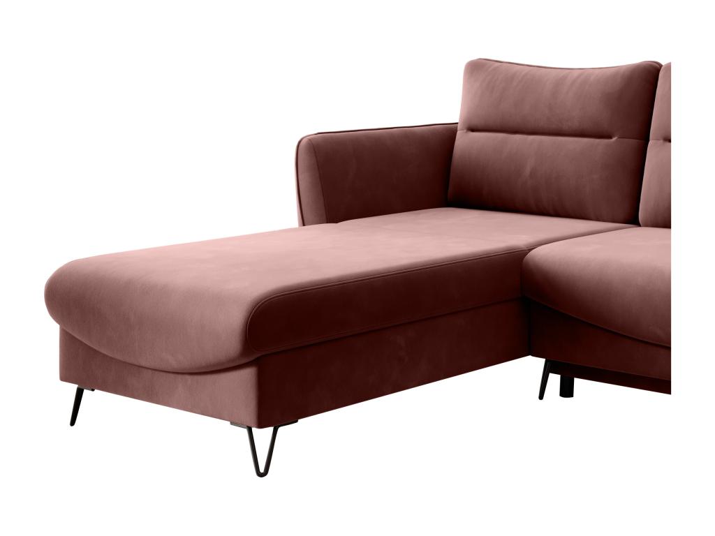 Meubiana 276cm Left-Hand Corner Sofa Bed in Rust Fabric
