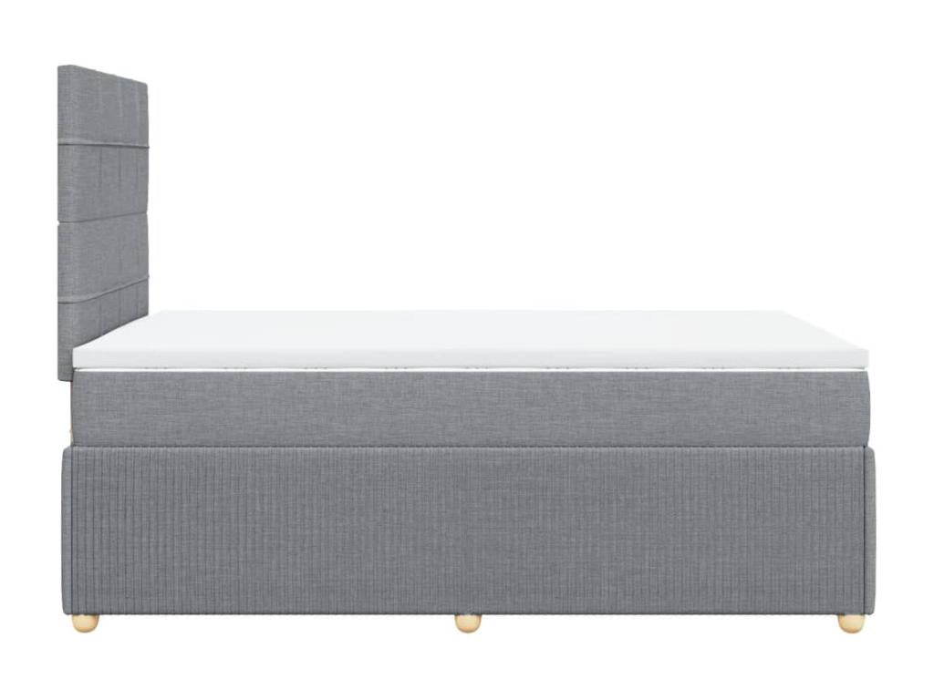 Meubiana bed base and light grey mattress 120x190 cm fabric