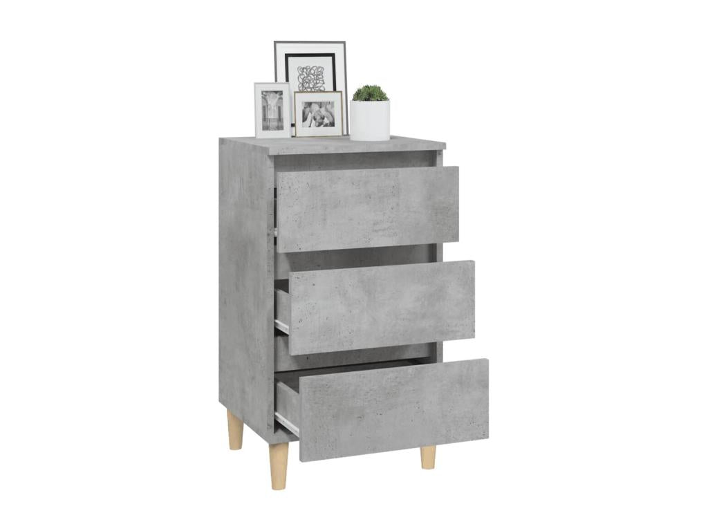 Concrete grey bedside table 40x35x70 cm engineered wood