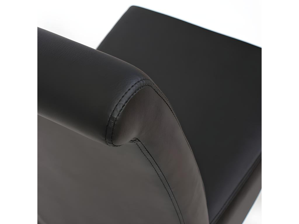 6x M37 dining chairs - matte black faux leather with dark legs