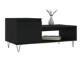Black coffee table, 100x50x45 cm, engineered wood