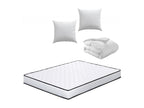 Bed base and mattress set 140x190 cm Bed Set with 2 pillows and duvet