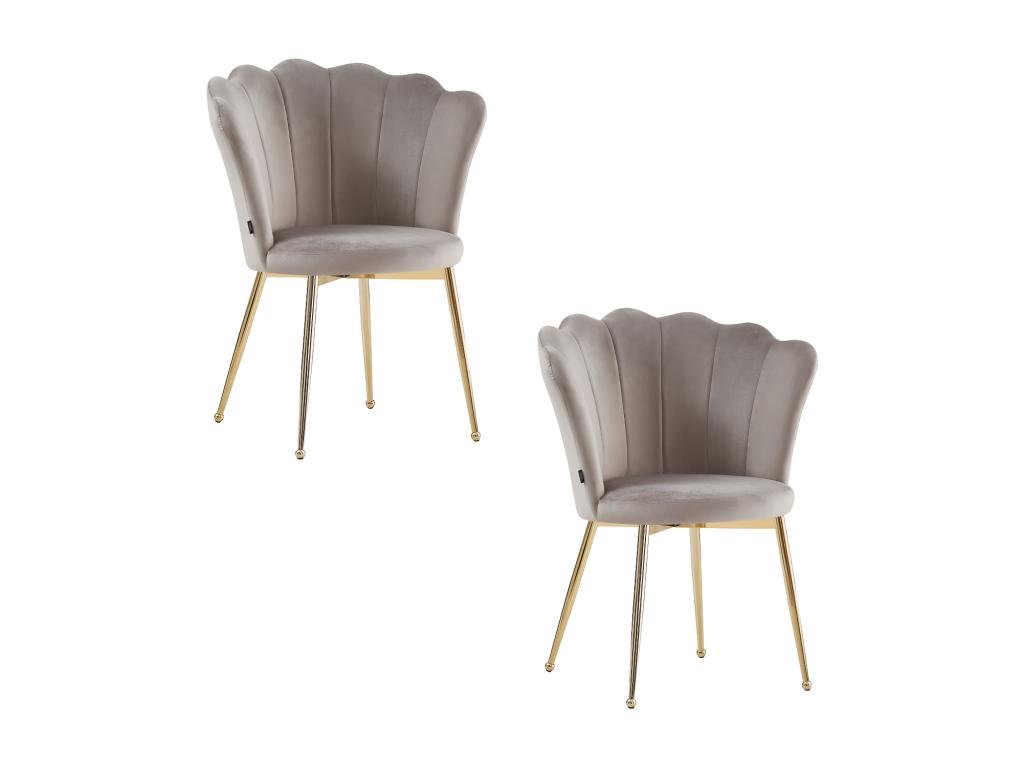 Set of 2 Meubiana Gold chairs with velvet seats