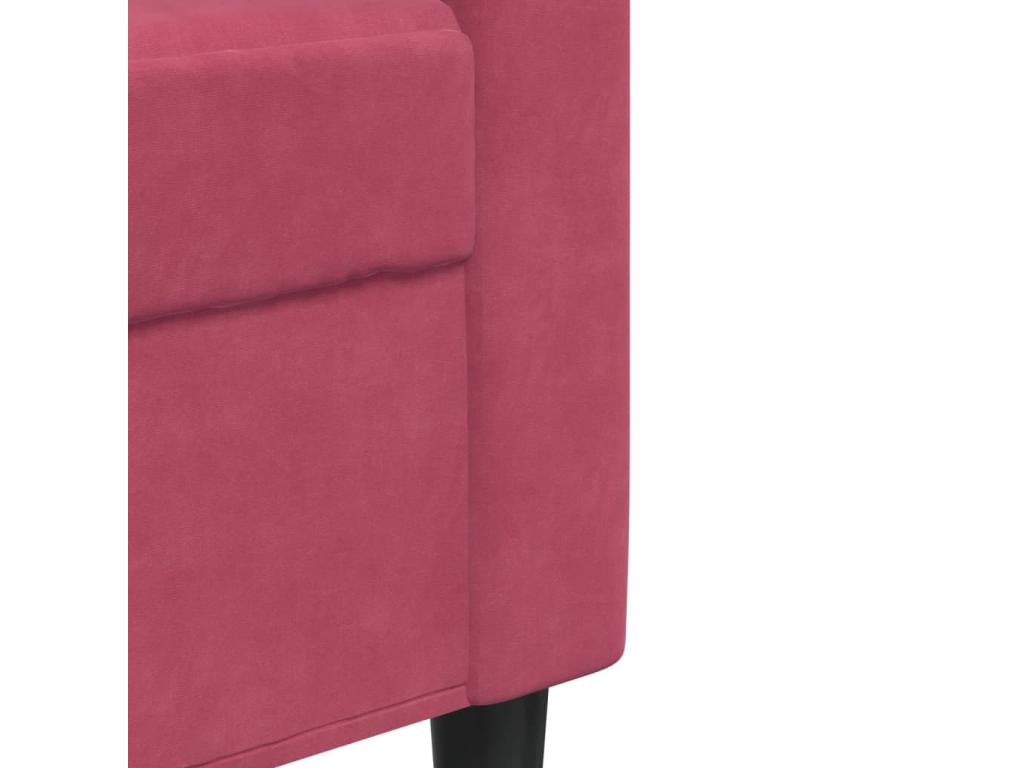 2-piece sofa set with cushions, burgundy velvet