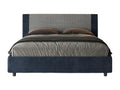Upholstered bed without slatted base, 160x210 cm, Labirinto 09 fabric, Rosal blue