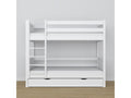 Wooden bunk bed - with drawer N02 White 120x180