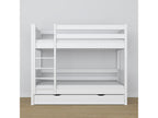 Wooden bunk bed - with drawer N02 White 120x180