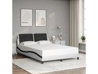 Bed frame with LED lighting, mattress not included, white and black, 120x200 cm