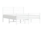 Metal bed frame with white headboard/footboard 150x200cm