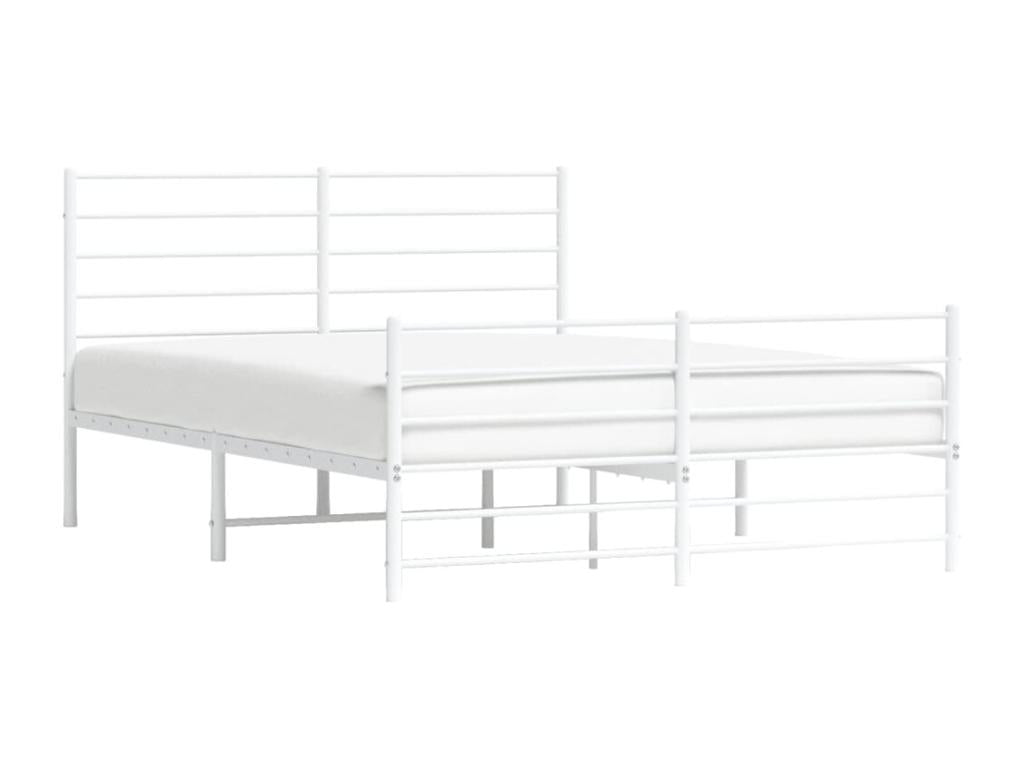 Metal bed frame with white headboard/footboard 150x200cm