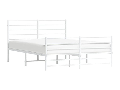 Metal bed frame with white headboard/footboard 150x200cm