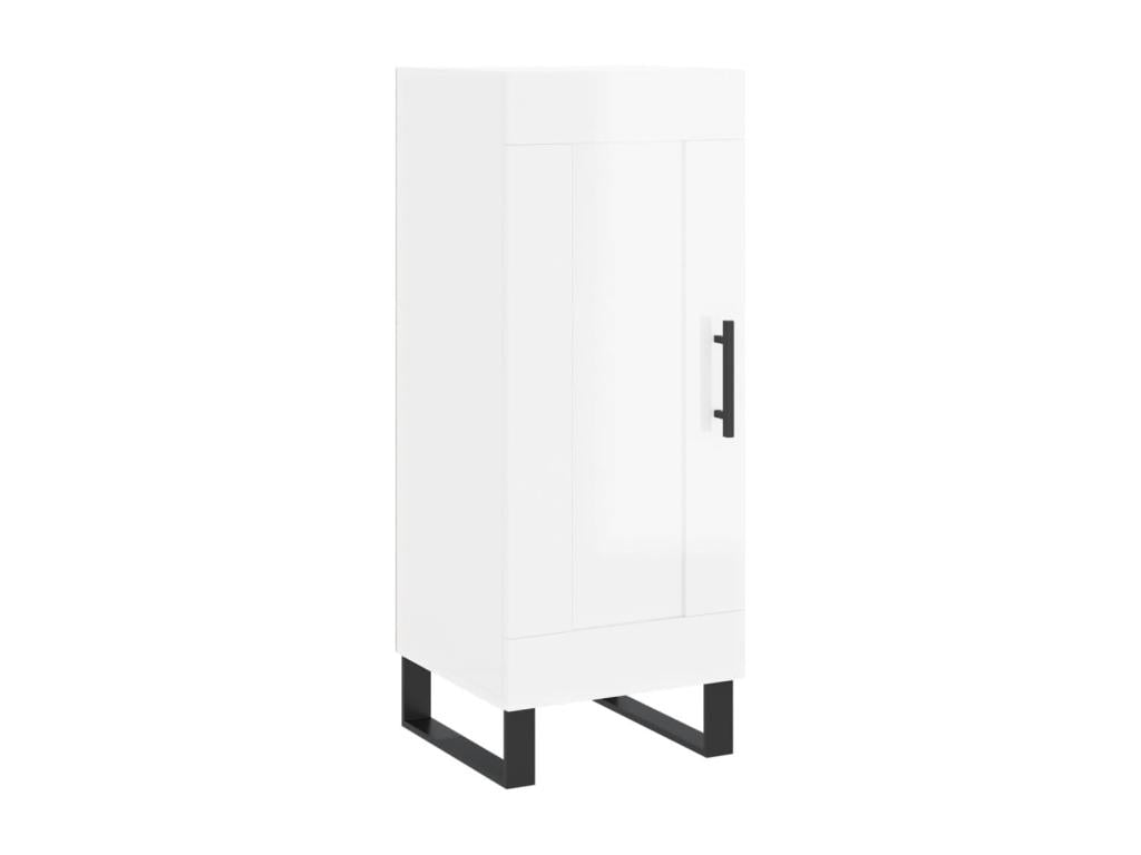 High-gloss white sideboard, 34.5x34x180 cm, engineered wood