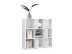 Glossy white bookcase, 90x30x90 cm, chipboard