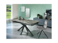 Extendable table from 160cm to 240cm with a modern ceramic top on tempered glass and anthracite marble finish