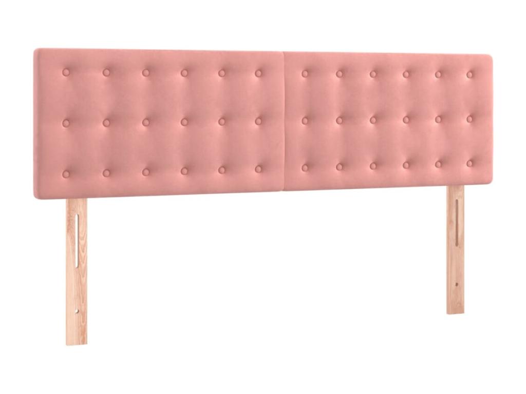 2-Piece Headboard Set, Pink, 72x5x78/88 cm, Velvet