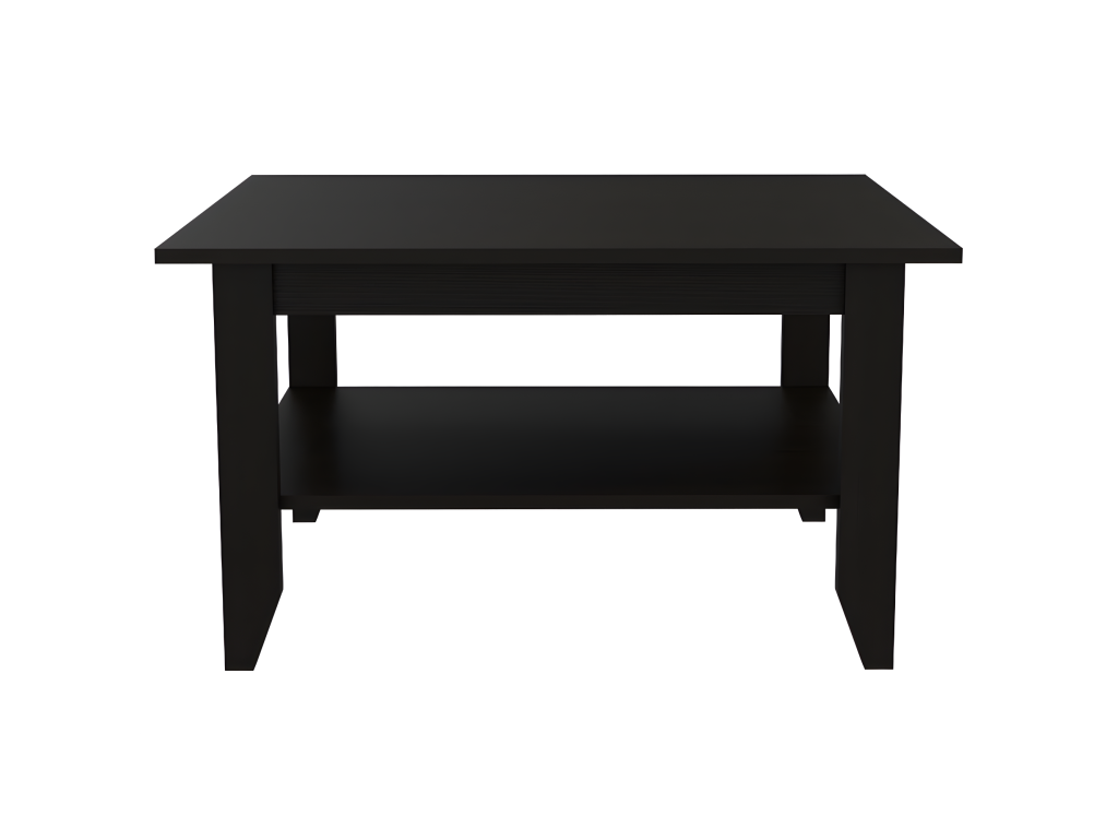 Essential central table with shelf, 80 cm wide x 70 cm deep x 45 cm high, and Wenge