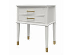 Westerleigh - Side table with 2 drawers in white MDF