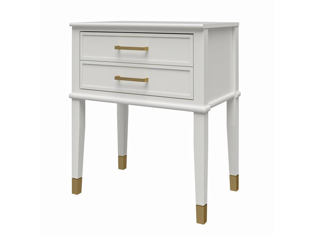 Westerleigh - Side table with 2 drawers in white MDF