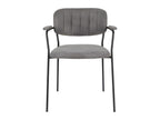 Meubiana - Set of 2 chairs with armrests and black legs - Grey