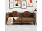 2-seater sofa with brown faux suede cushions
