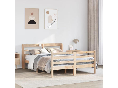 Bed frame and headboard without mattress 135x190 cm