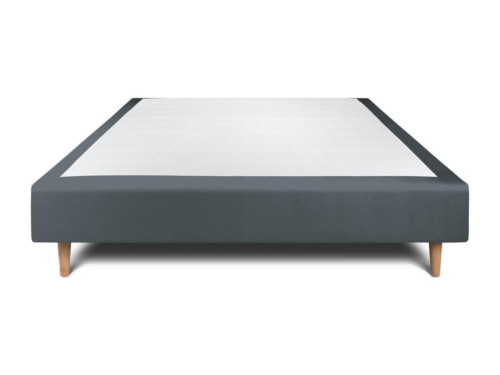 Upholstered bed base in anthracite grey velvet, 160x200 cm, 35 cm high