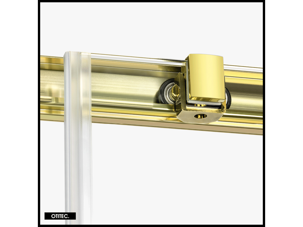 Sliding Shower Door with Side Panel - 80x100x200 - LIGHT GOLD - PREMIUM