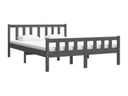 Bed frame Gray Solid wood 140x190 cm