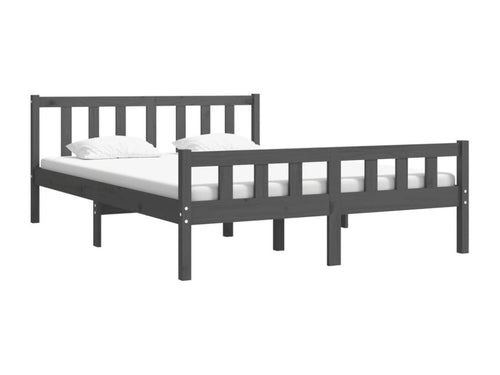 Bed frame Gray Solid wood 140x190 cm