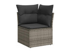 9-piece garden furniture set with grey resin wicker cushions