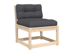 6-piece garden furniture set with cushions, solid pine wood