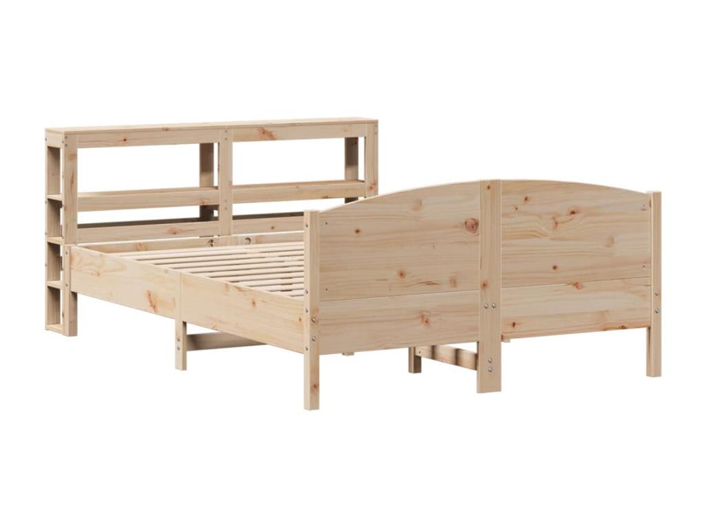 Bed frame without mattress 120x190 cm solid pine wood