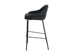 Modern fabric stool with black metal legs, Meubiana - Dark Grey - Seat height 76 cm