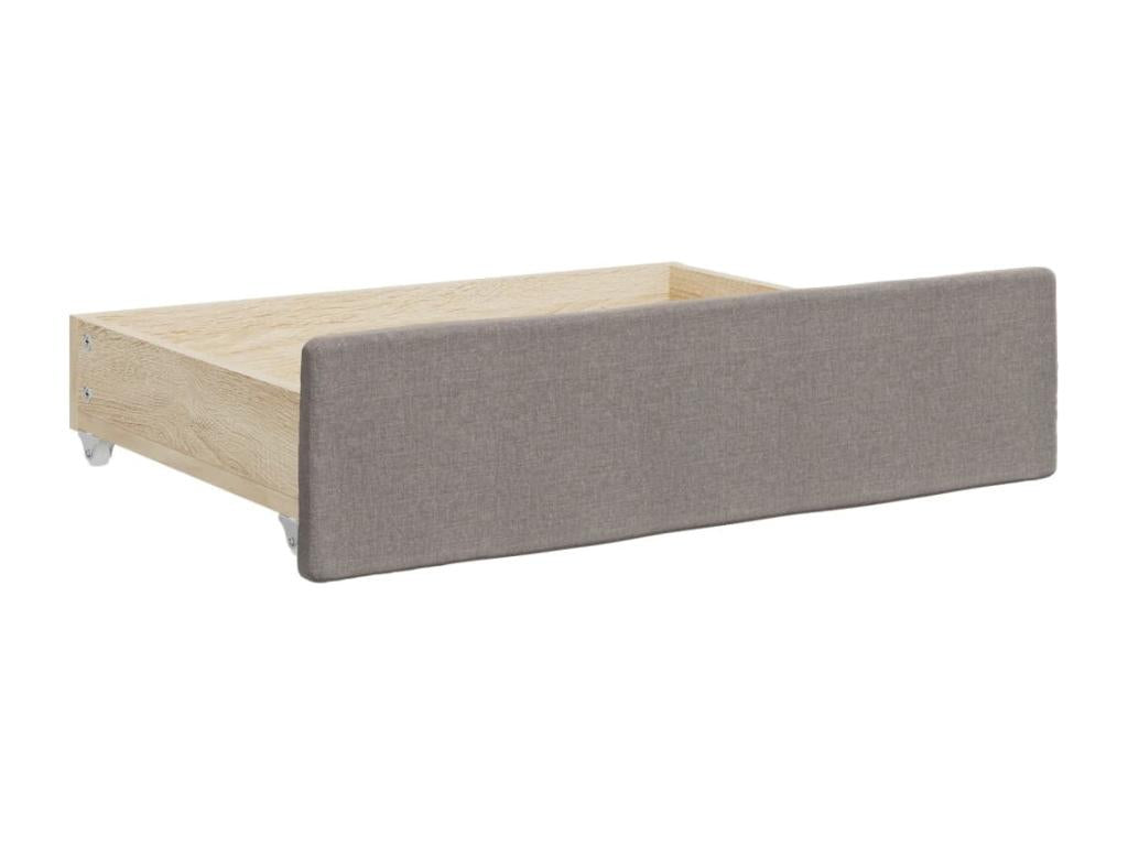 Meubiana 80x200 cm Daybed with Trundle and Drawers, Fabric