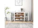 Glossy white sideboard, 135x41x75 cm, engineered wood