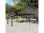 Brown garden table, 250x100x75 cm, tempered glass and poly rattan