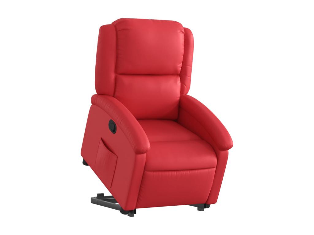 Red Faux Leather Reclining Armchair