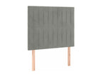2-piece headboard set, light grey, 80x5x78/88 cm, velvet