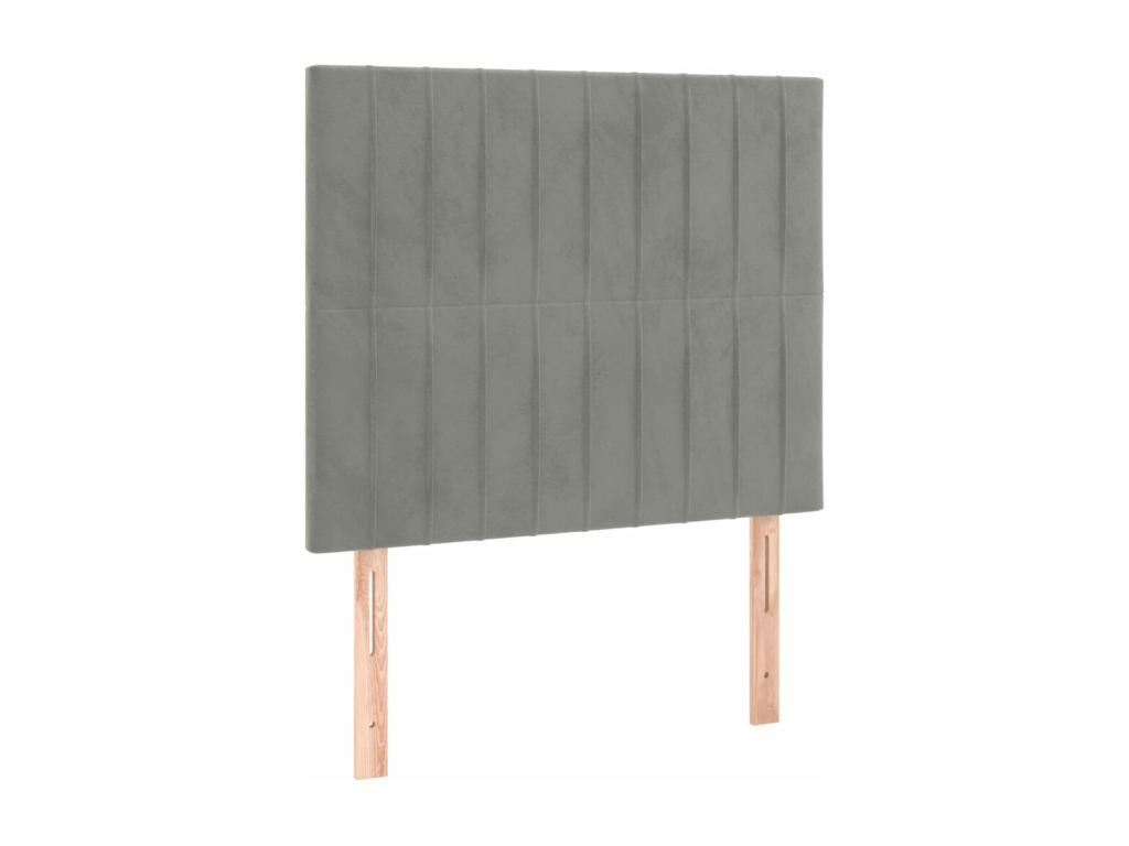 2-piece headboard set, light grey, 80x5x78/88 cm, velvet