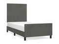 Bed frame with headboard, dark grey, 100x200 cm, velvet