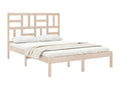 Bed frame without mattress, solid wood, 140x200 cm