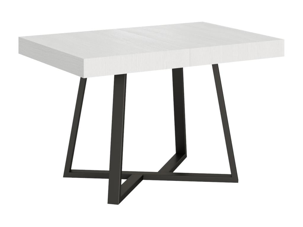 Zeplir extendable table 90x120/224 cm, white ash wood, anthracite legs