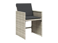 11-piece garden dining set with grey poly rattan cushions